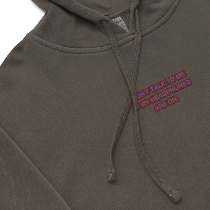 HEADPHONES ON (grape design) embroidered pigment hoodie product image (1)