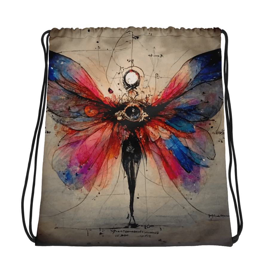 Mystical Moth All-Over Drawstring Bag product image (1)