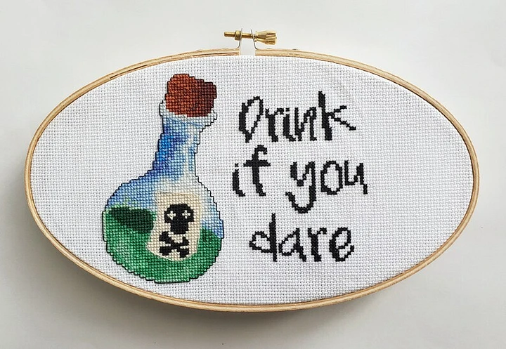 Drink If You Dare - Digital Cross Stitch Pattern product image (1)