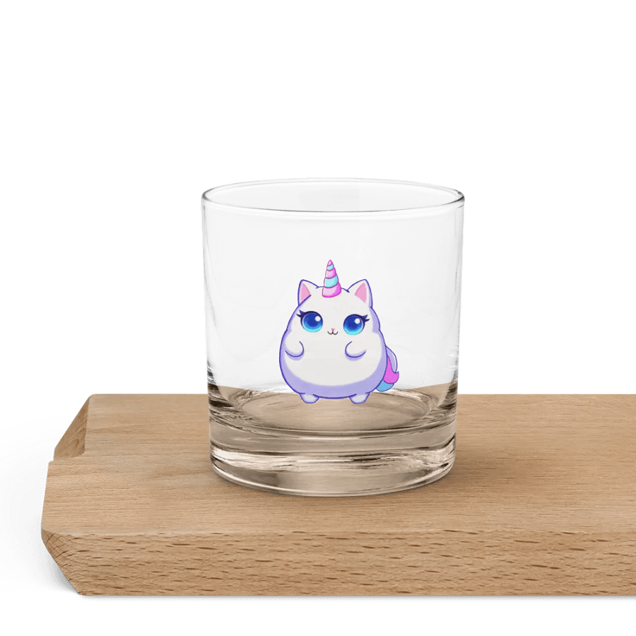 Whimsical Cat Unicorn Rocks Glass product image (5)