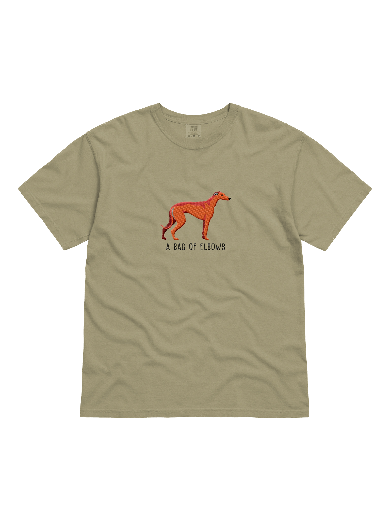 A Bag of Elbows T-Shirt(Embroidered) of a Greyhound(Red) product image (2)