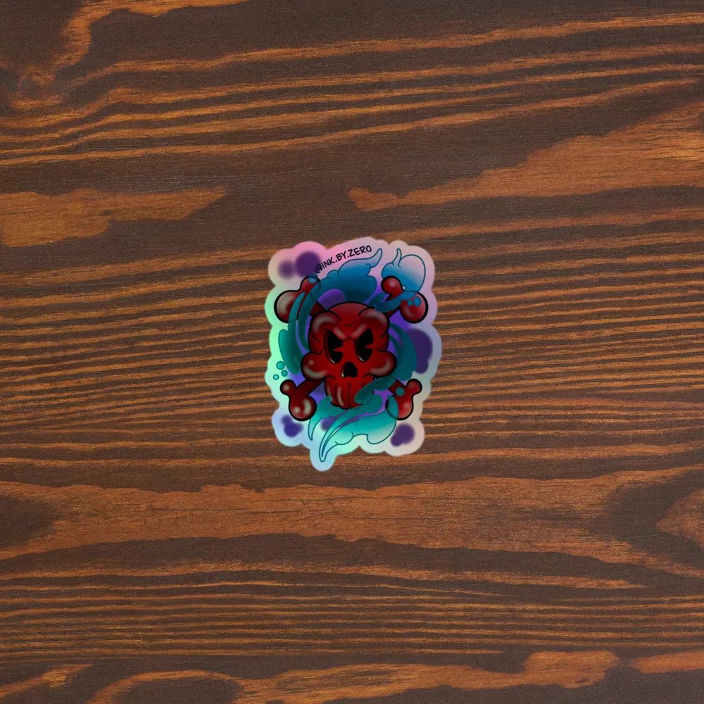 red toon skull sticker product image (5)