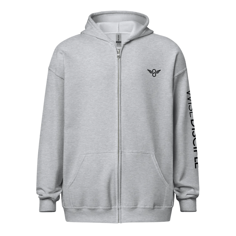 Wise Disciple Logo (Gray Zip Hoodie)