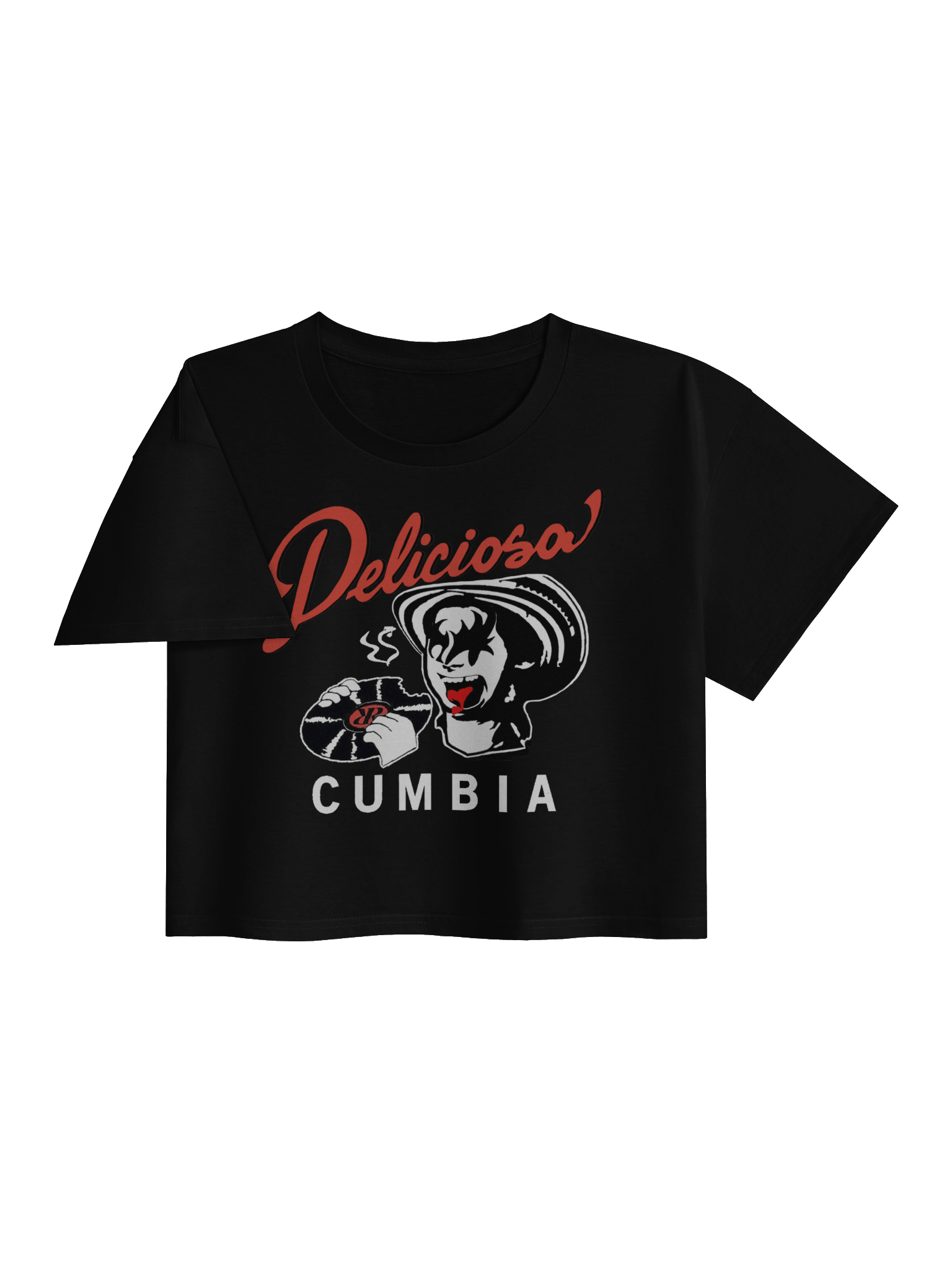 DELICIOSA CUMBIA DARKS | CROP TOP TEE | BLACK product image (3)
