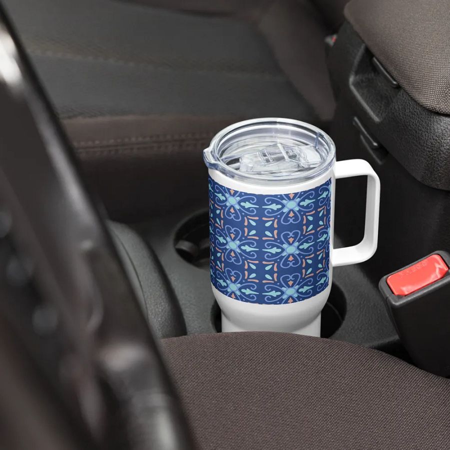 Blue Floral 25oz Travel Mug product image (12)