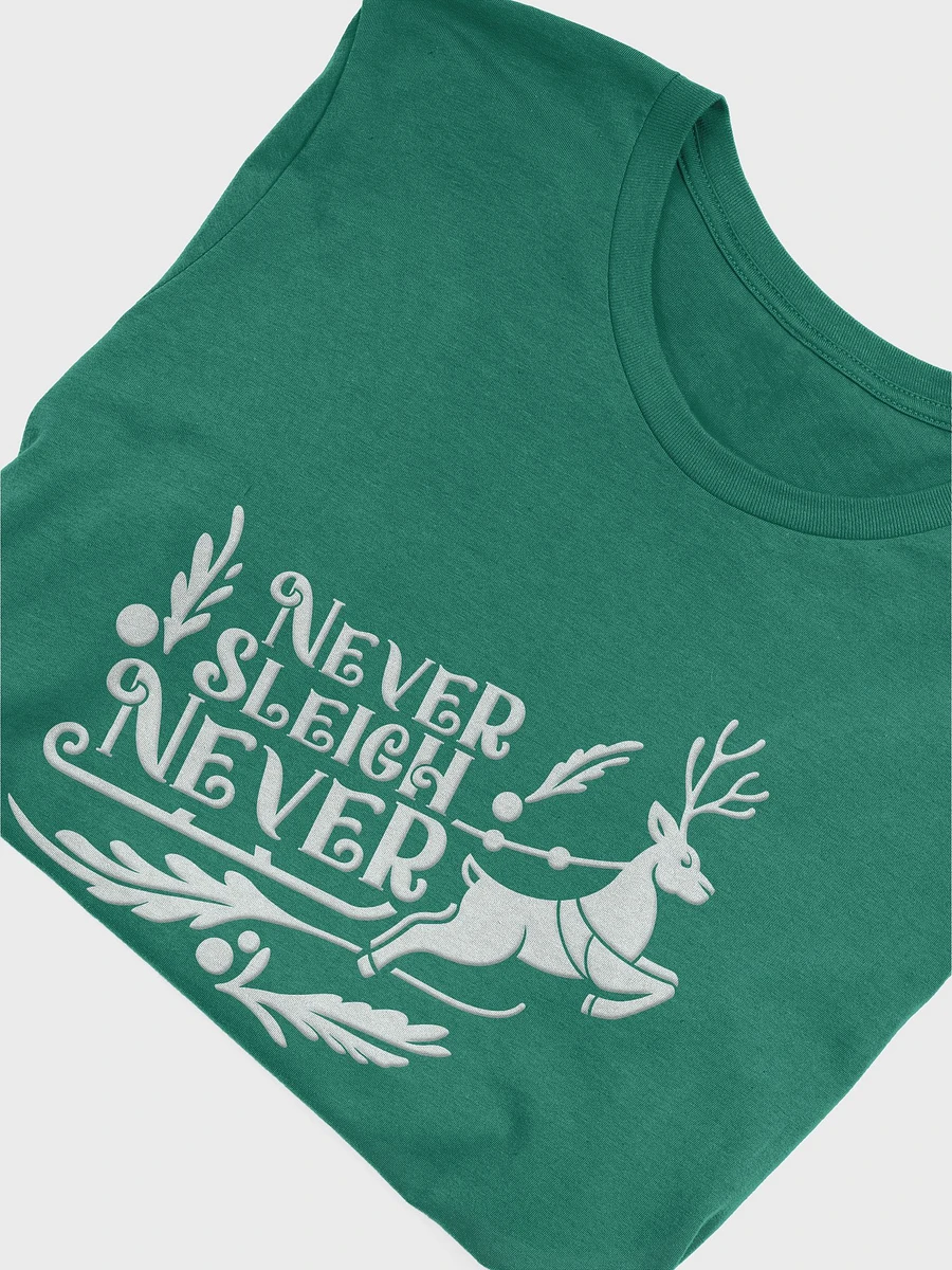 Never Sleigh Never (Design 3) - Green/Red Shirt product image (6)