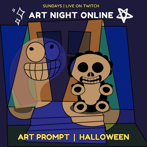 It's Sunday so we play #tunes and make #art! Join us on #Twitch NOW! Today your prompt is #Halloween! Art by the amazing Fun_...