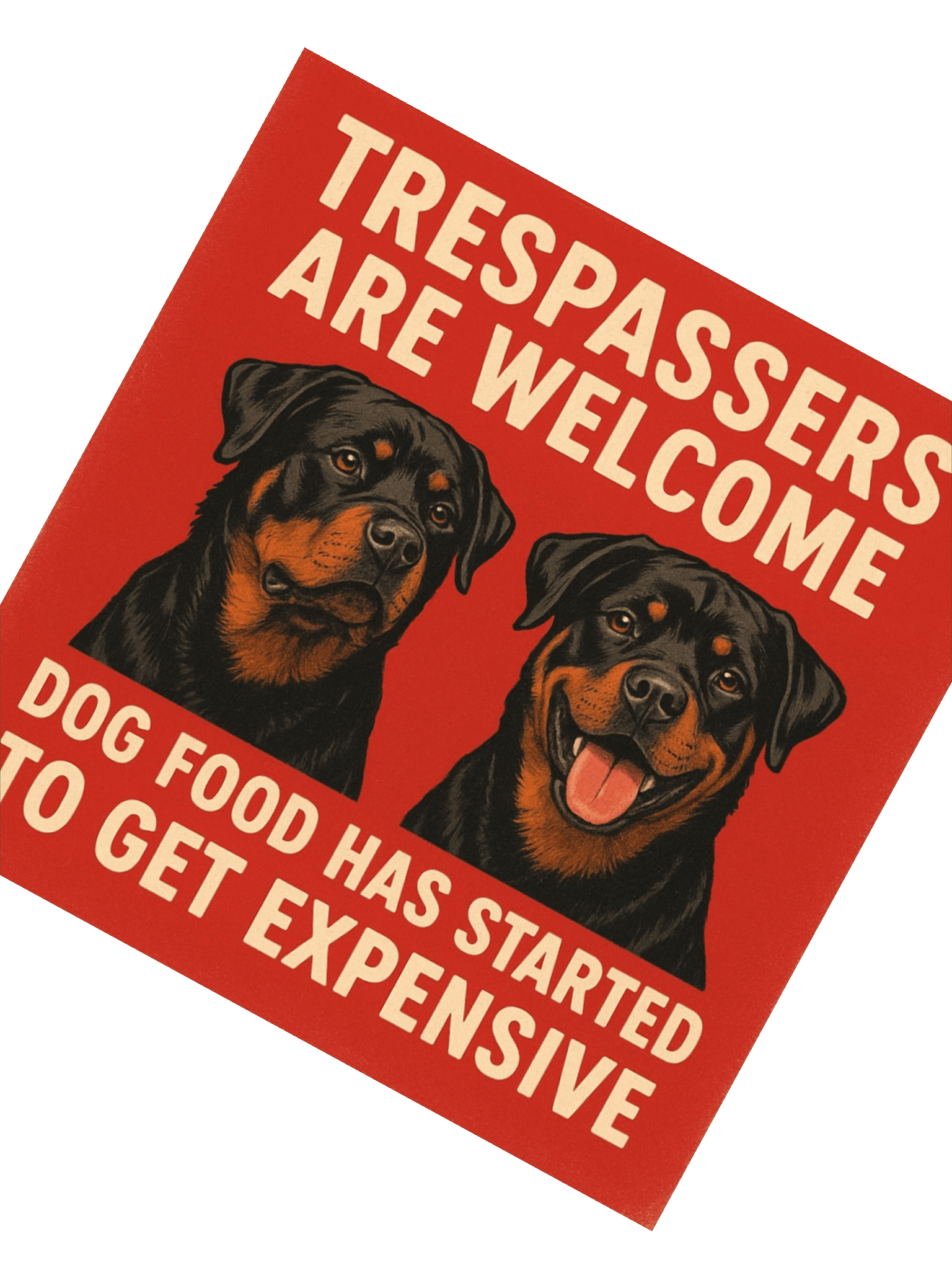 Rottweiler - Trespassers are welcome, dog food has started to get expensive - Sticker product image (4)
