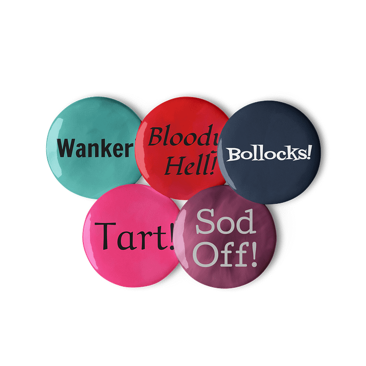 British Slang Pin Button Set product image (2)