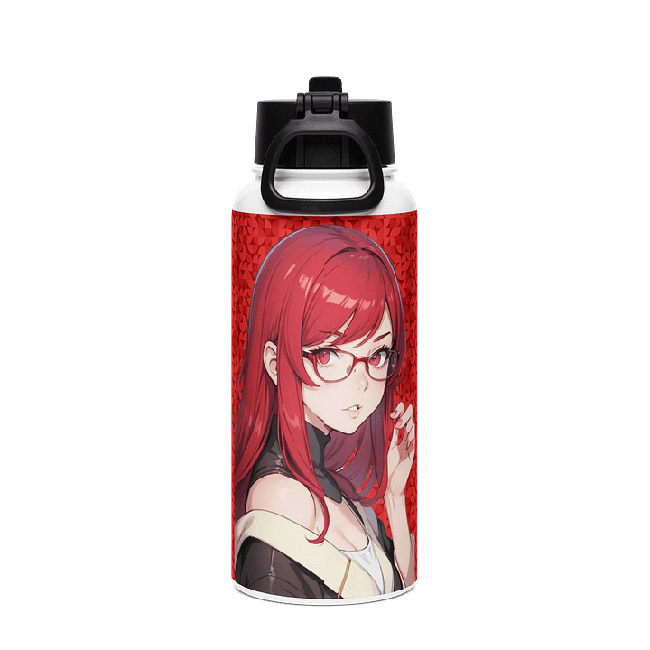 (Red WAIFU) K Stainless Steel Water Bottle with a Straw Lid product image (2)
