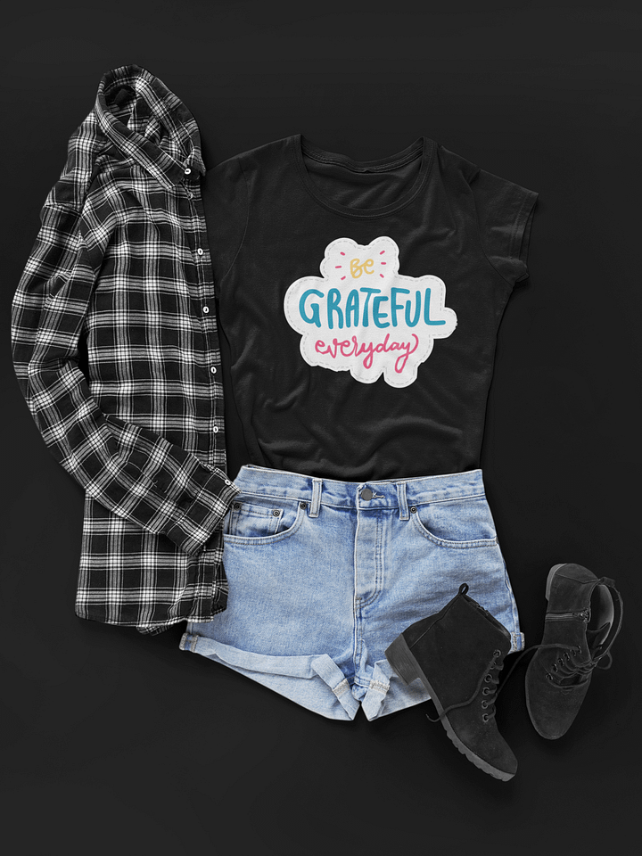 Be Grateful Everyday Black Unisex T-Shirt product image (1)