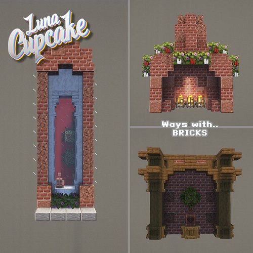 MrCupcakes Festive suggestion: Ways with bricks! A garland dressed fireplace, a Townhouse window, and a medieval nook. Using ...