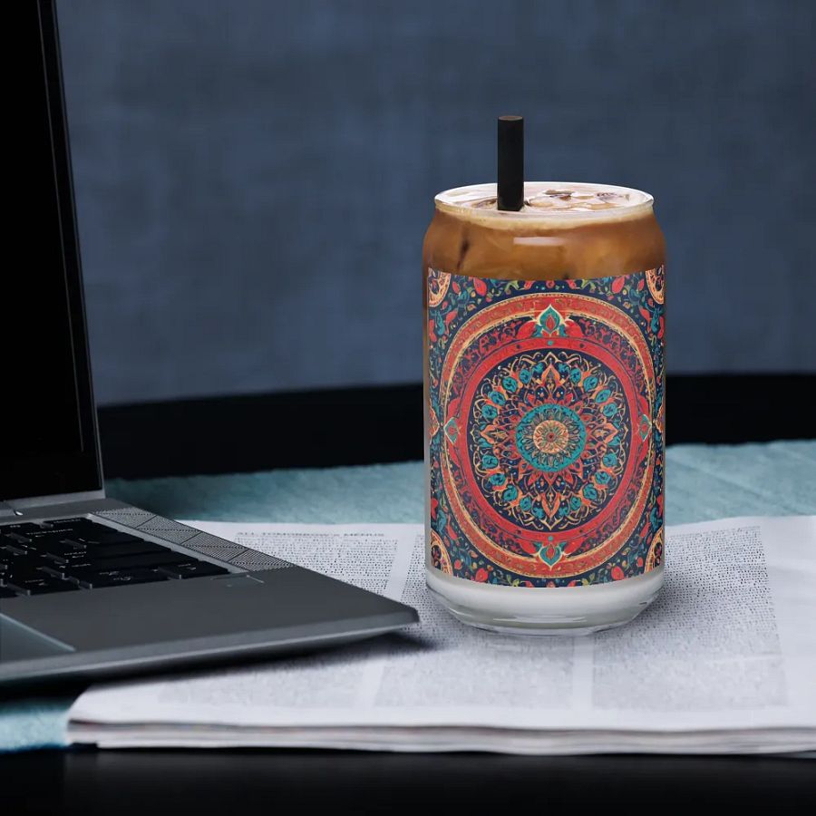 Glass with Persian Carpet Design Mix of Beautiful Colors product image (33)