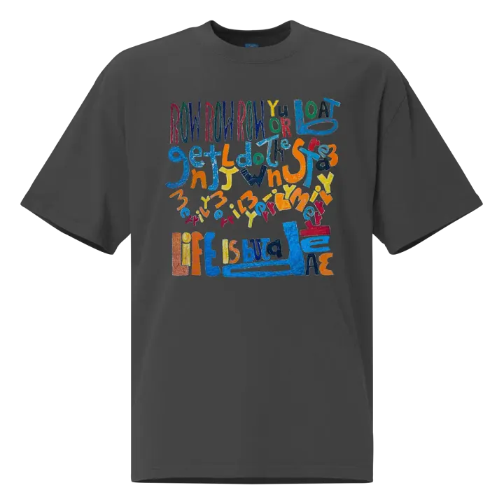 Row Row Row Your Boat Premium Oversized Faded T-Shirt (front-side print) product image (1)