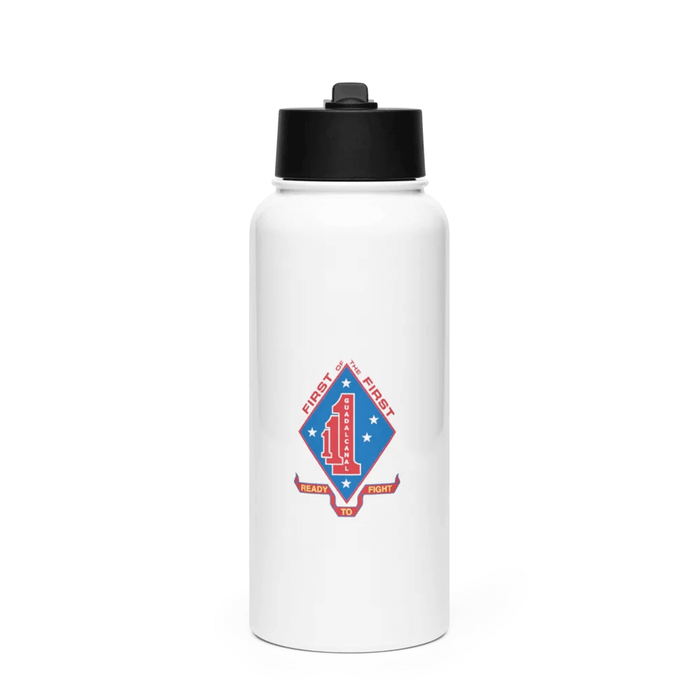 1st Battalion, 1st Marines: Stainless Steel Water Bottle with a Straw Lid product image (1)