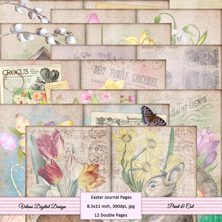 Printable Easter Junk Journal Pages product image (1)