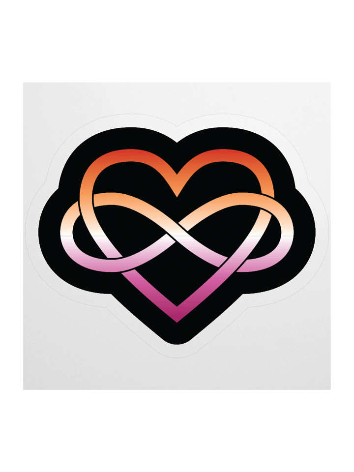 Lesbian Pride Gradient Polyamory Infinity Heart Sticker product image (1)