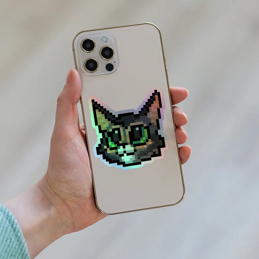 Mysty - Pixel Cat Holographic Sticker product image (6)