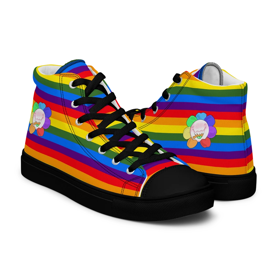 Rainbow and Black Flower Sneakers product image (45)