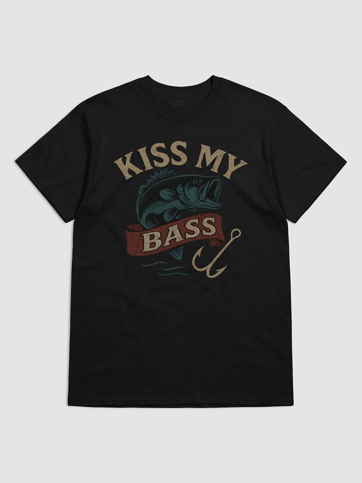 Kiss My Bass Vintage Funny Fishing T-Shirt – Bold Retro Angler Tee product image (1)