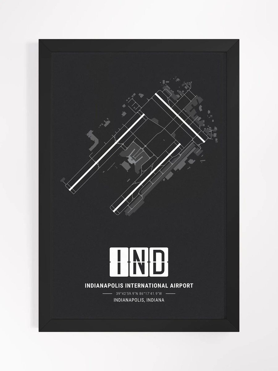 Framed Airport IND Premium Map On Matt Paper product image (1)