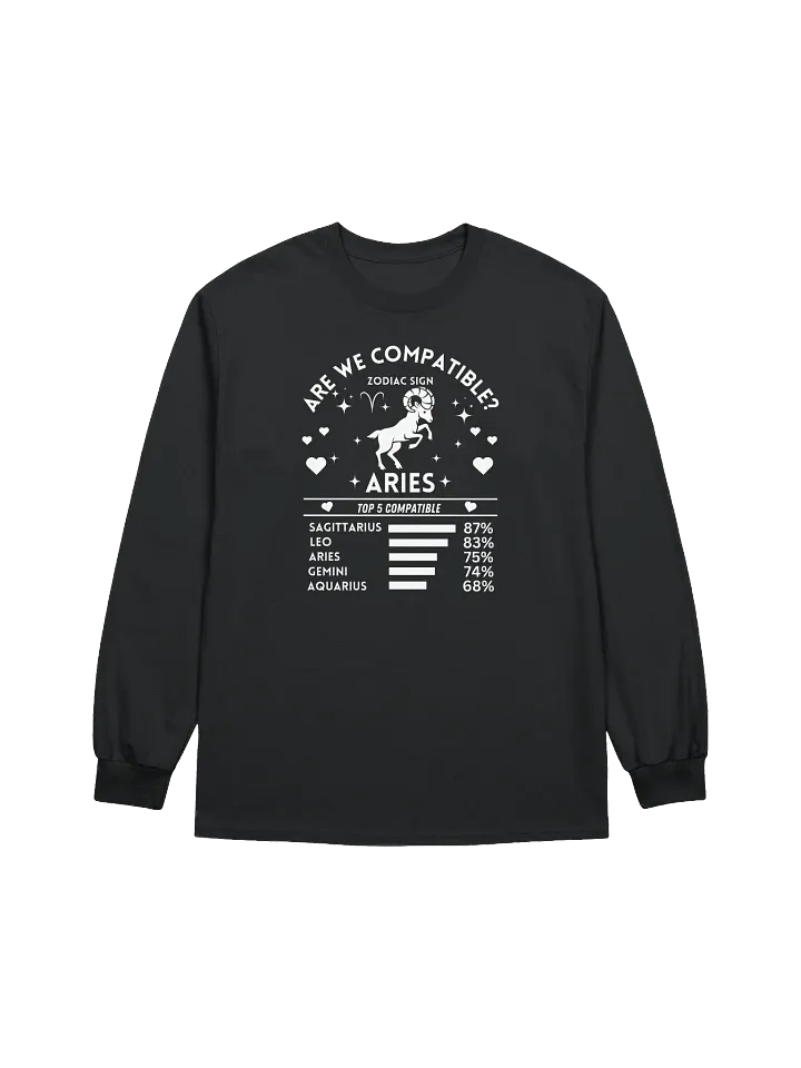 Aries Zodiac Sign Romantic Compatibility - Gildan Ultra Cotton Unisex Long Sleeve T-Shirt - Dark Colors product image (2)