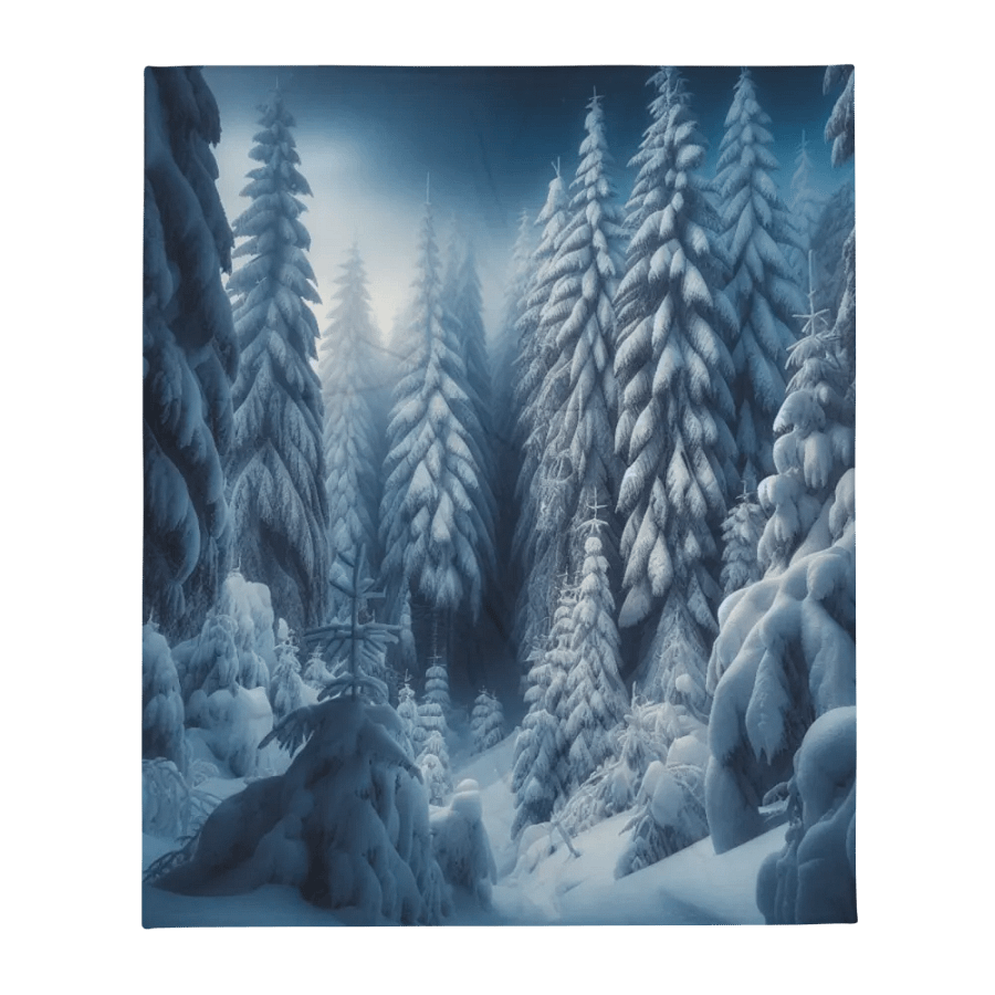 Snowy Forest Trees Throw Blanket product image (3)