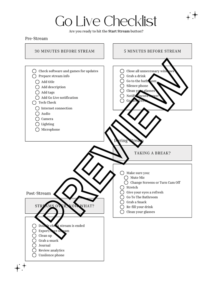 Streaming Checklist product image (1)