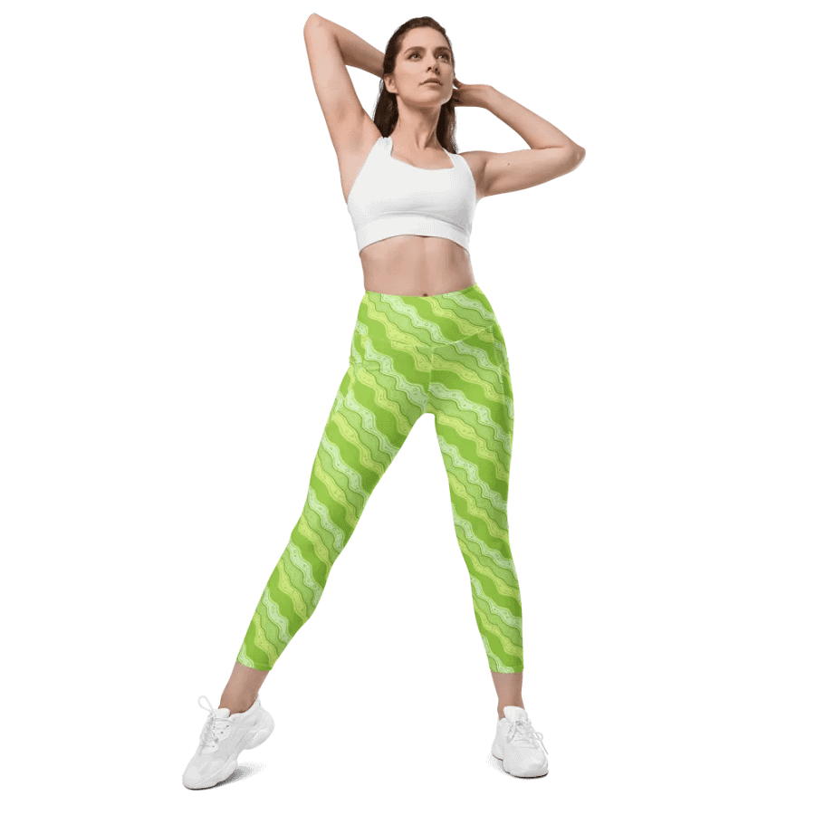Green Wiggle Leggings (With Pockets!!) product image (6)