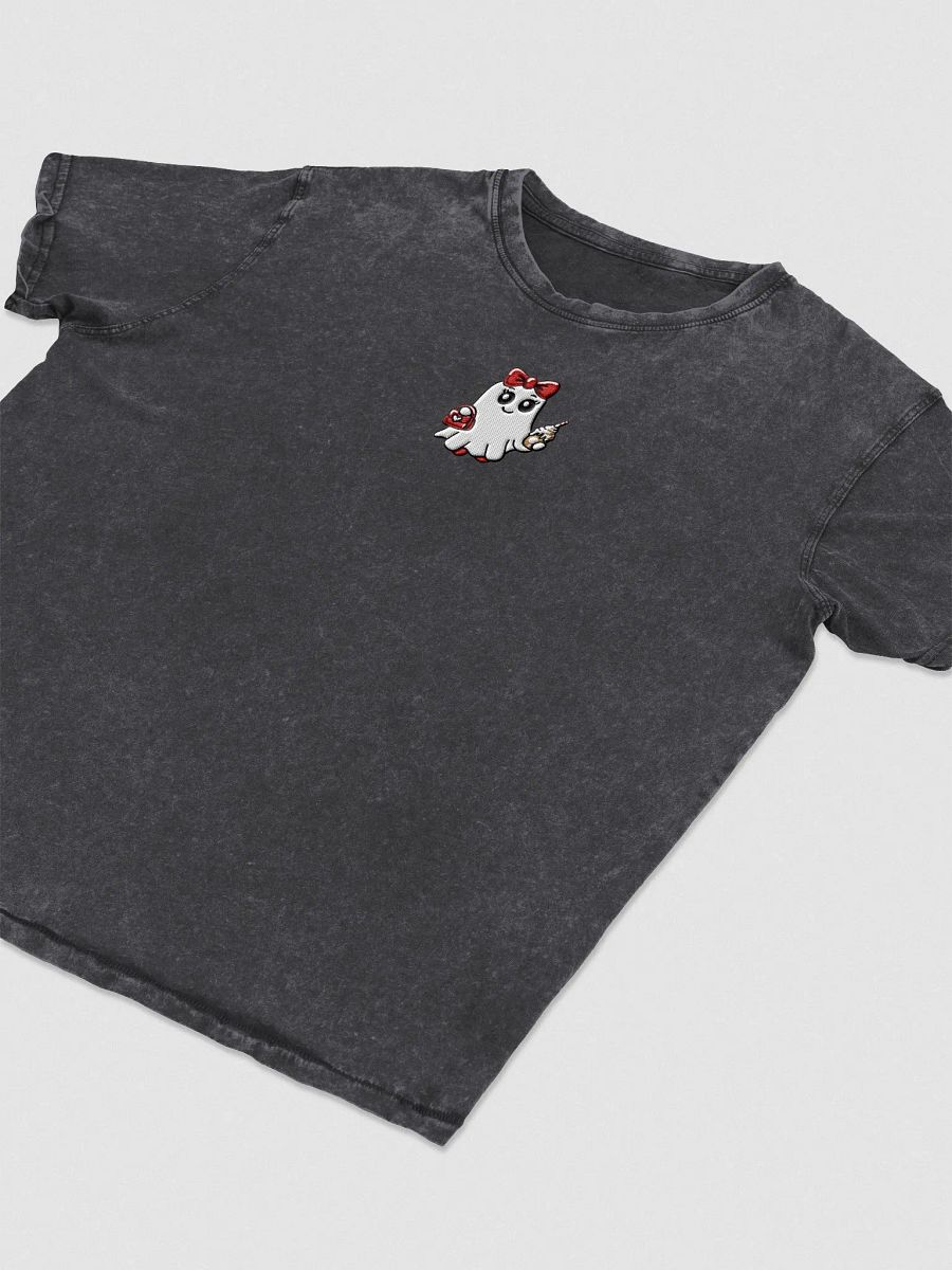 Stylish Ghost Embroidered Semi-fitted Denim T-Shirt product image (2)