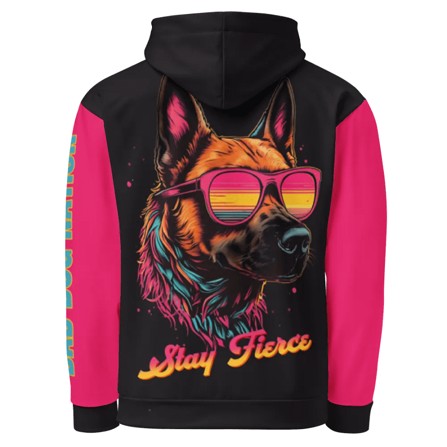 Stay Fierce Vintage Malinois - Adult All-Over Print Unisex Hoodie product image (3)