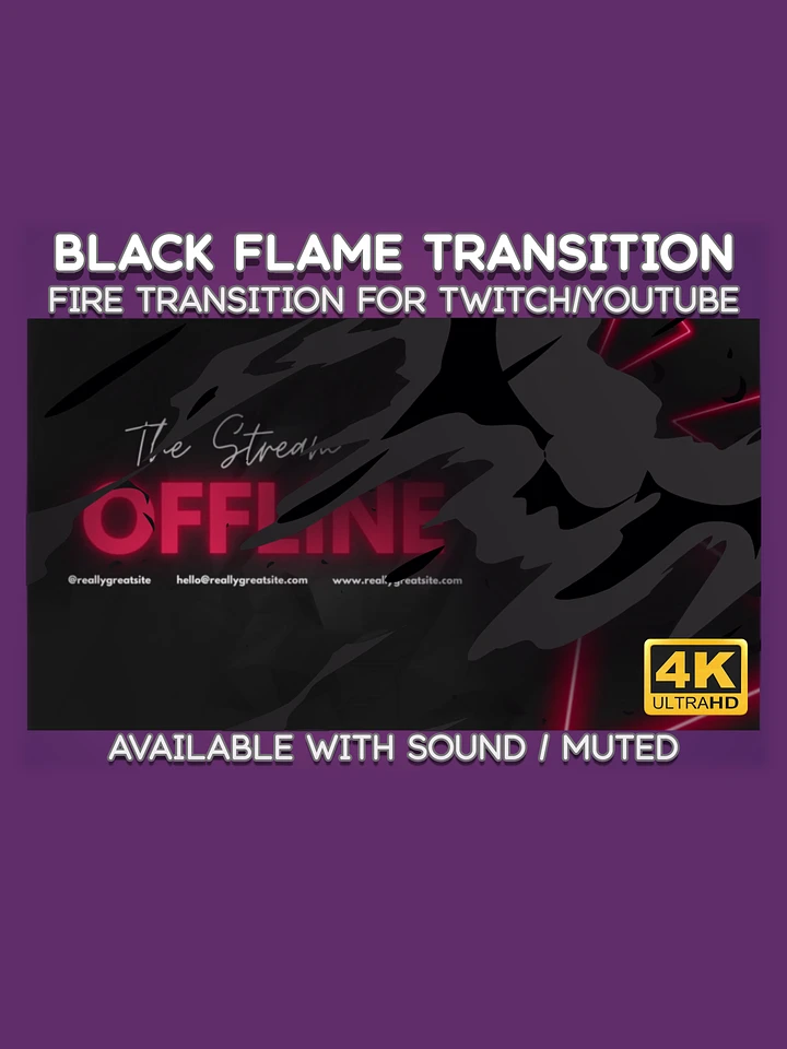 Black Fire Video Transition - Cartoon Fire Transition for Twitch Stream and YouTube Video product image (1)