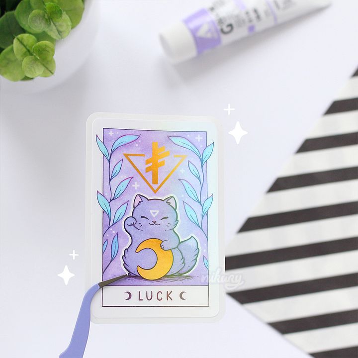 Lucky Moon Cat Sticker product image (2)