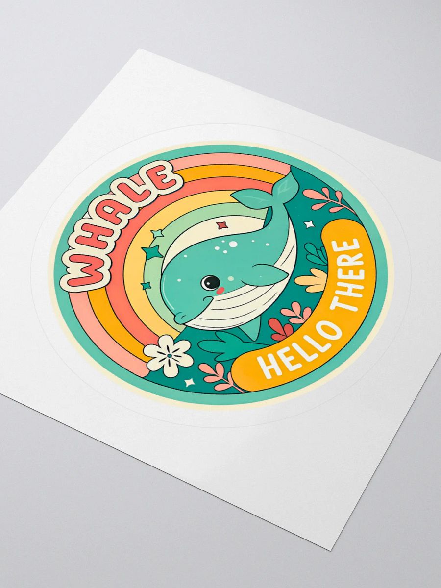 Whale Hello There Kiss Cut Sticker product image (9)