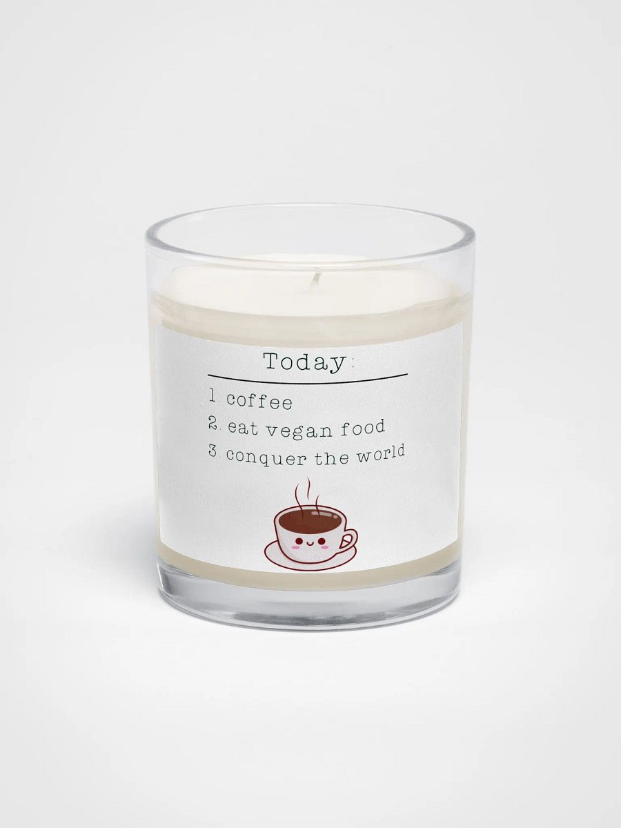 “Vegan Conquers the World” Soy Wax Glass Jar Candle product image (1)