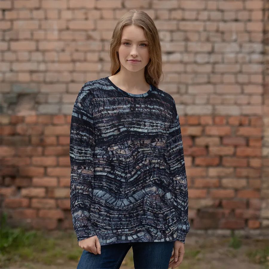Dark Blue Stone Texture Sweatshirt product image (9)