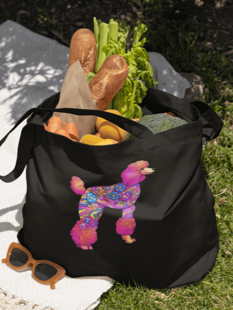 Flower Power Poodle #1 -Eco-conscious Organic Cotton Tote product image (2)