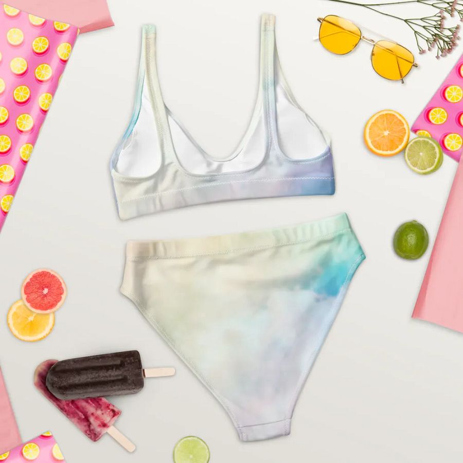 Blur cloud rainbow Design High Waisted Bikini - V1 product image (7)