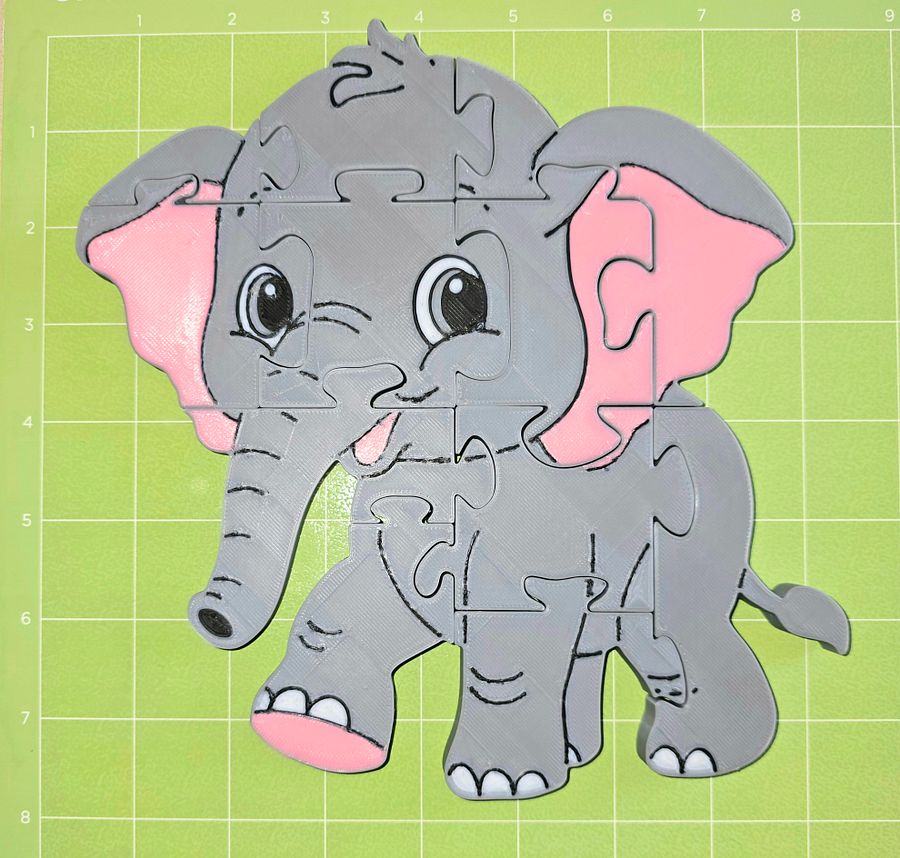 Elephant 3D Printed Jigsaw Puzzle– A Wild Adventure in Every Piece! product image (4)