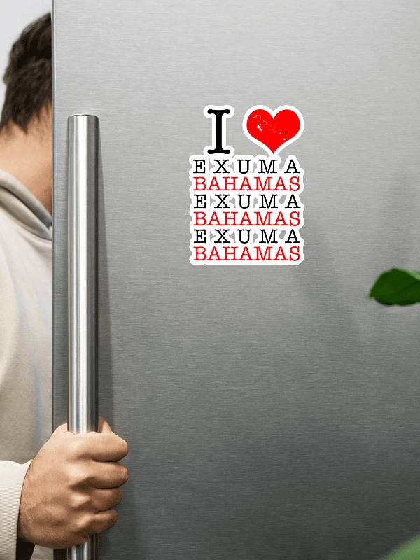 Bahamas Magnet : I Love Exuma Bahamas : Heart Bahamas Map product image (1)