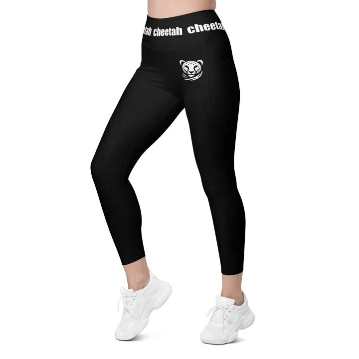 cheetah leggings with pokets black product image (2)