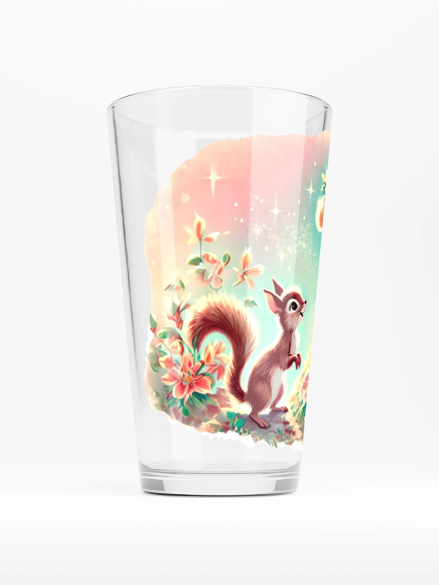 Flower Flower Fairy and Squirrel 16 oz Glass - Fairytale Glassware product image (2)