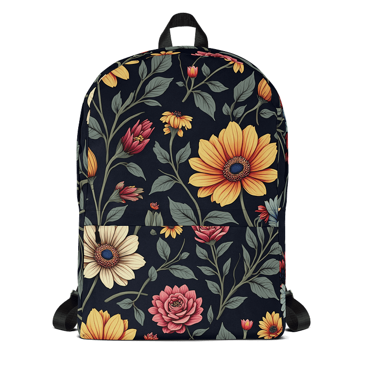 Dark Floral Backpack – Stylish Botanical Carryall for Everyday Use product image (1)