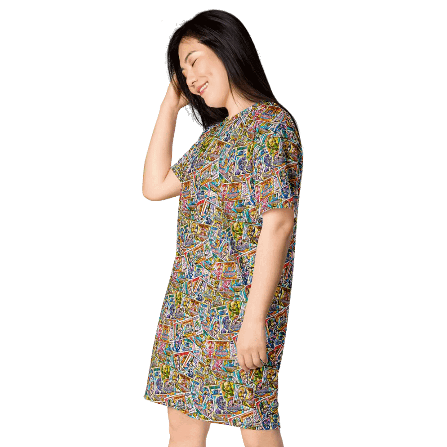 Jugoslovenski inflatorni dinar 1993 (Kolaž/mozaik) All-Over Print T-Shirt Dress product image (6)