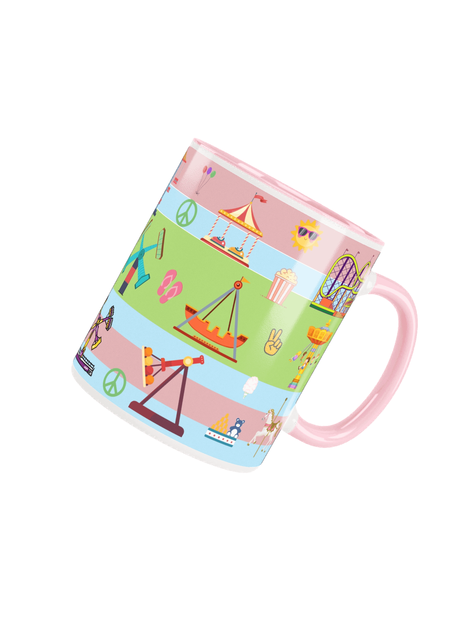 Pastel Park Vibes Mug – Roller Coaster & Carnival Ride Ceramic Cup for Theme Park Fans product image (4)