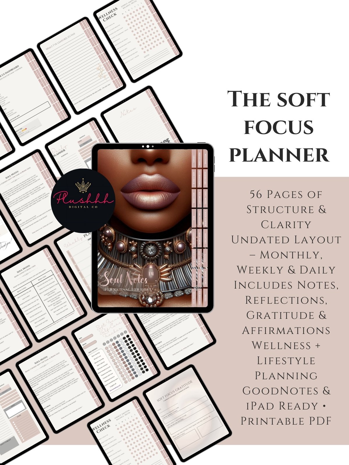 Soft Focus Series™ – Undated Monthly & Weekly Planner | Latina Woman Edition product image (4)