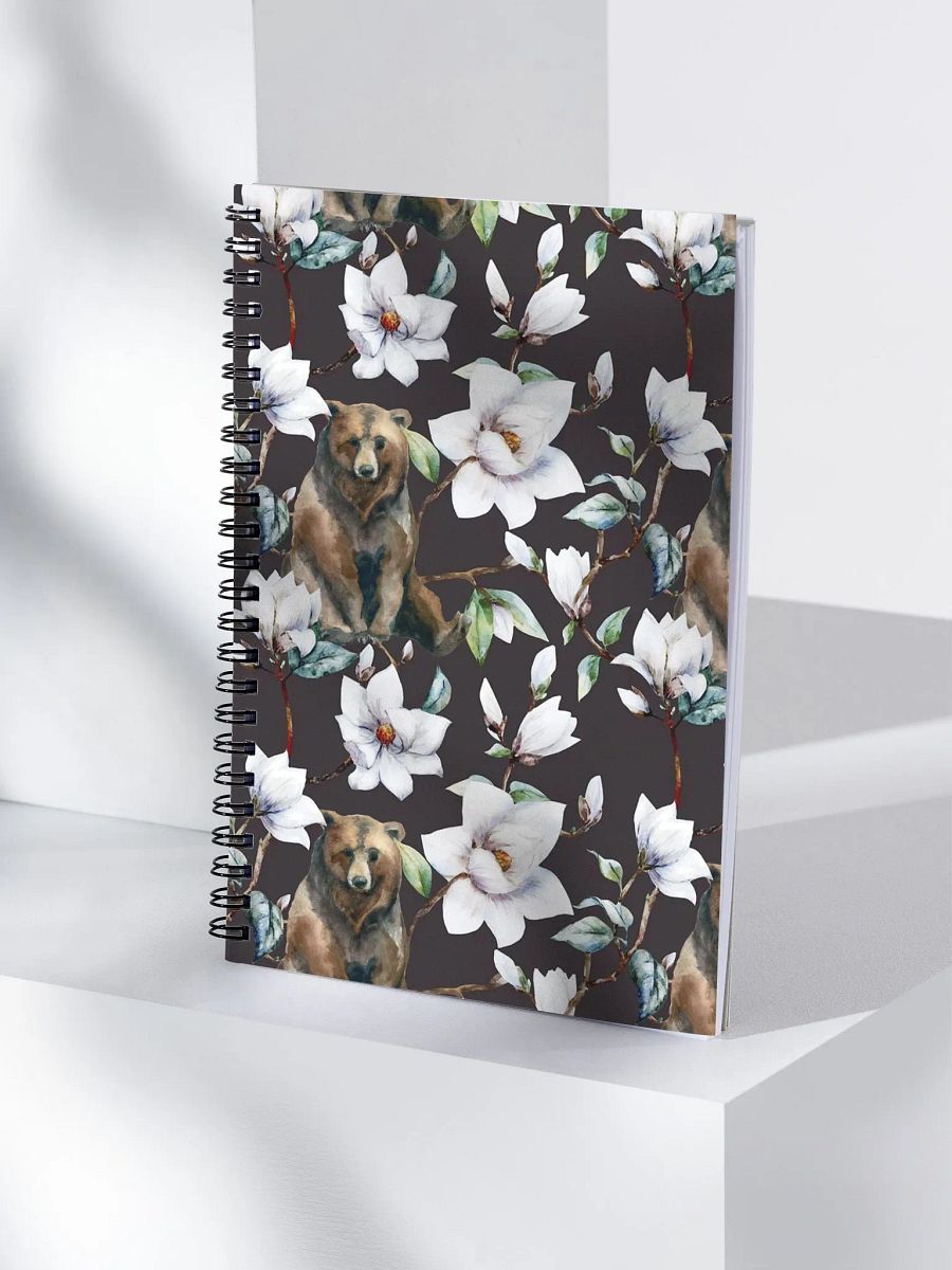 Bear with White Flowers Spiral Notebook product image (4)