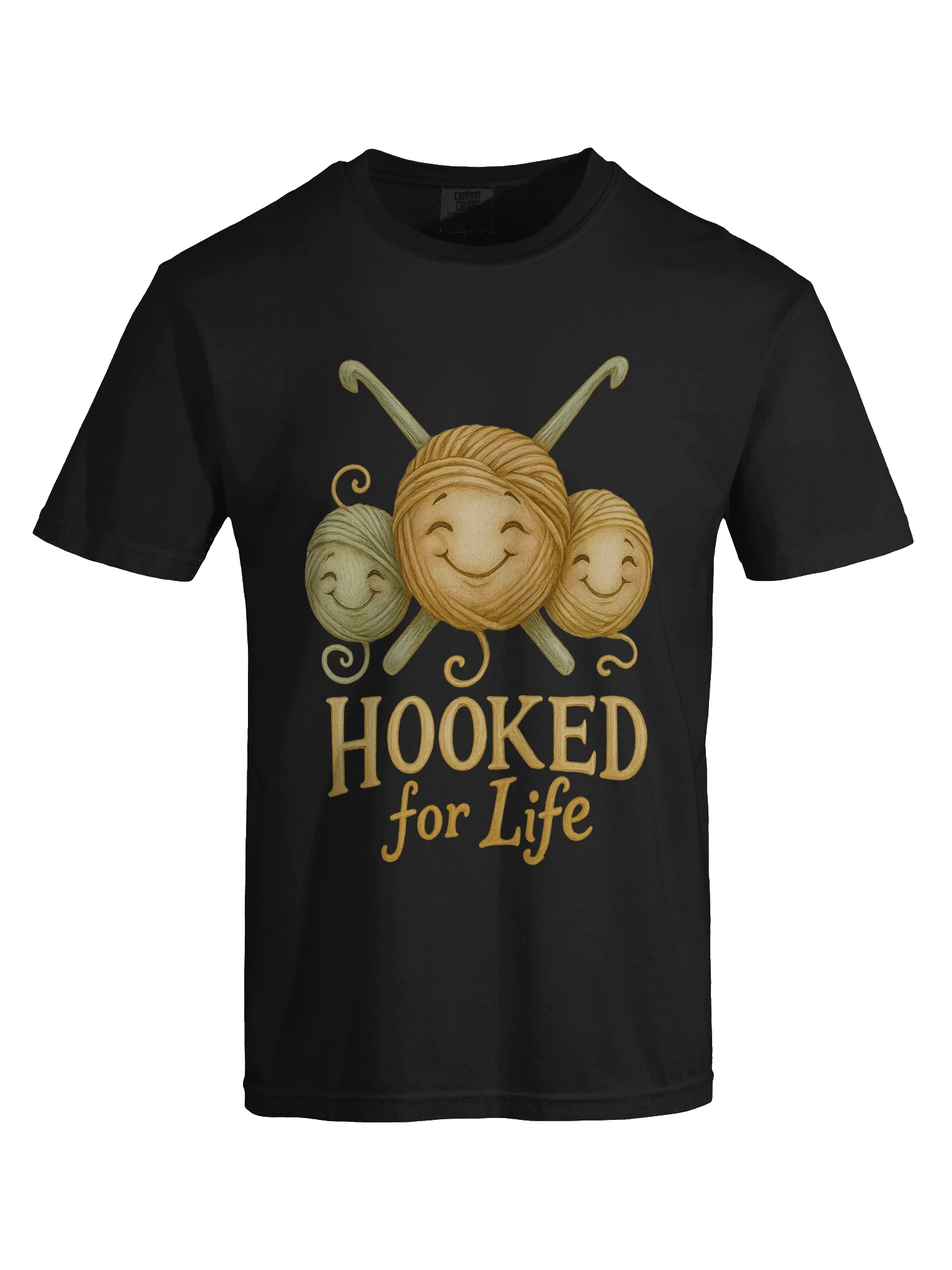 Hooked for Life T-shirt for Yarn Crafters, Crocheters, Crochet and Knitting Hobbyists product image (25)