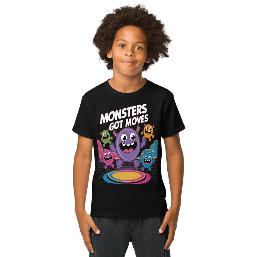 Monsters Got Moves Cool Youth Sports Tee product image (1)