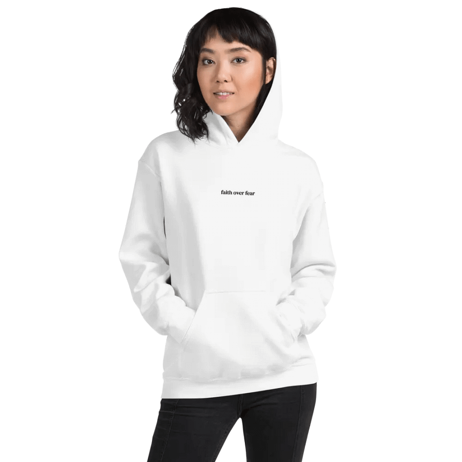 Minimalistic Unisex Faith Over Fear Embroided Hoodie (Black Embroided) product image (201)